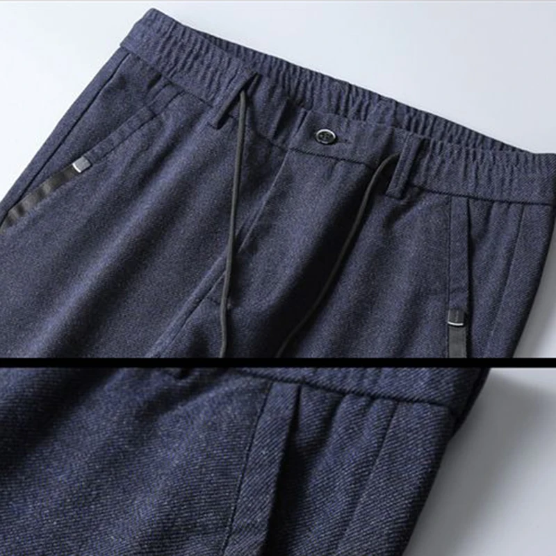 男性用カジュアルスポーツスーツパンツ、男性用ビジネスストレートブレザーパンツ、多用途スリムフィットアンクル丈クロップドトラウザーズ