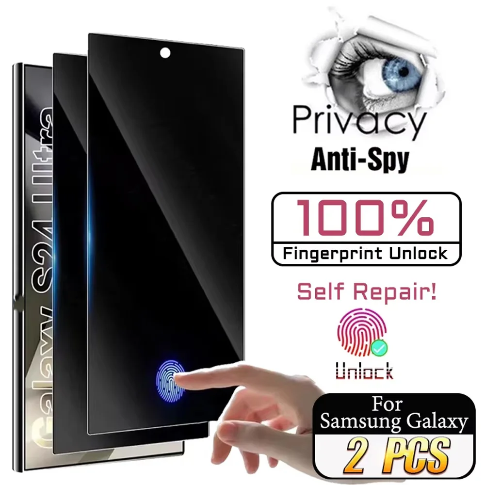 2Pcs Anti Spy Hydrogel Soft Film For Samsung Galaxy S25 Ultra S24 S23 S22 S21Plus S24 S23 FE S25Edge Full Cover Screen Protector