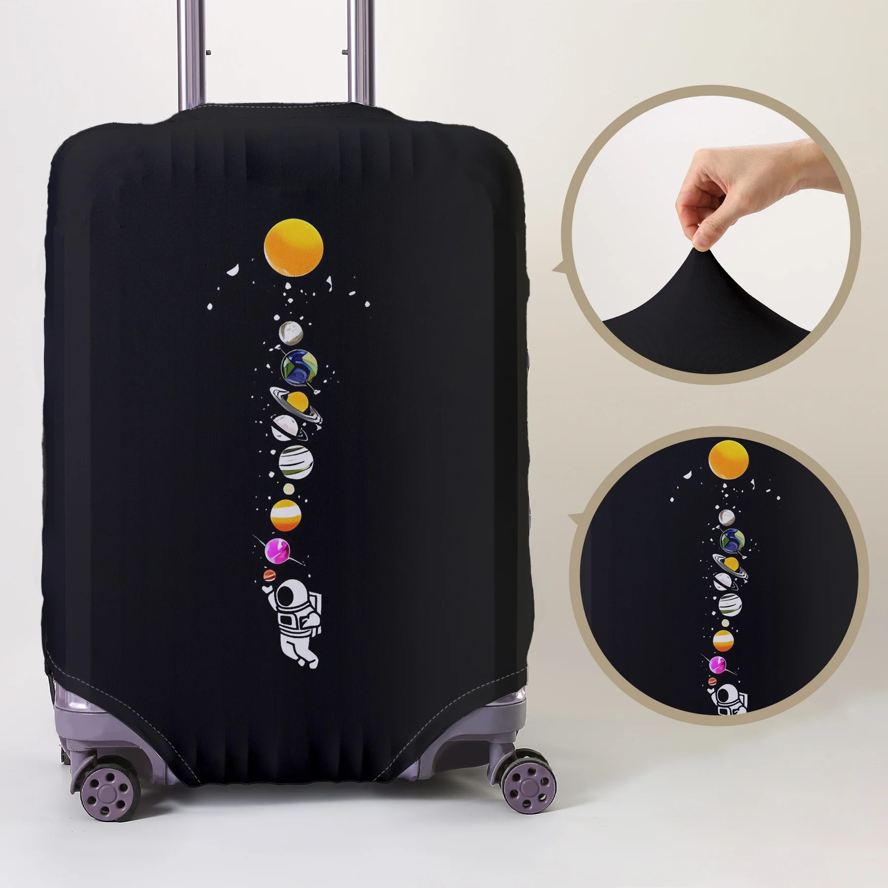Solar system planetary chain pattern luggage protection cover, suitable for 18-32 inch luggage covers, luggage handle gloves, tr