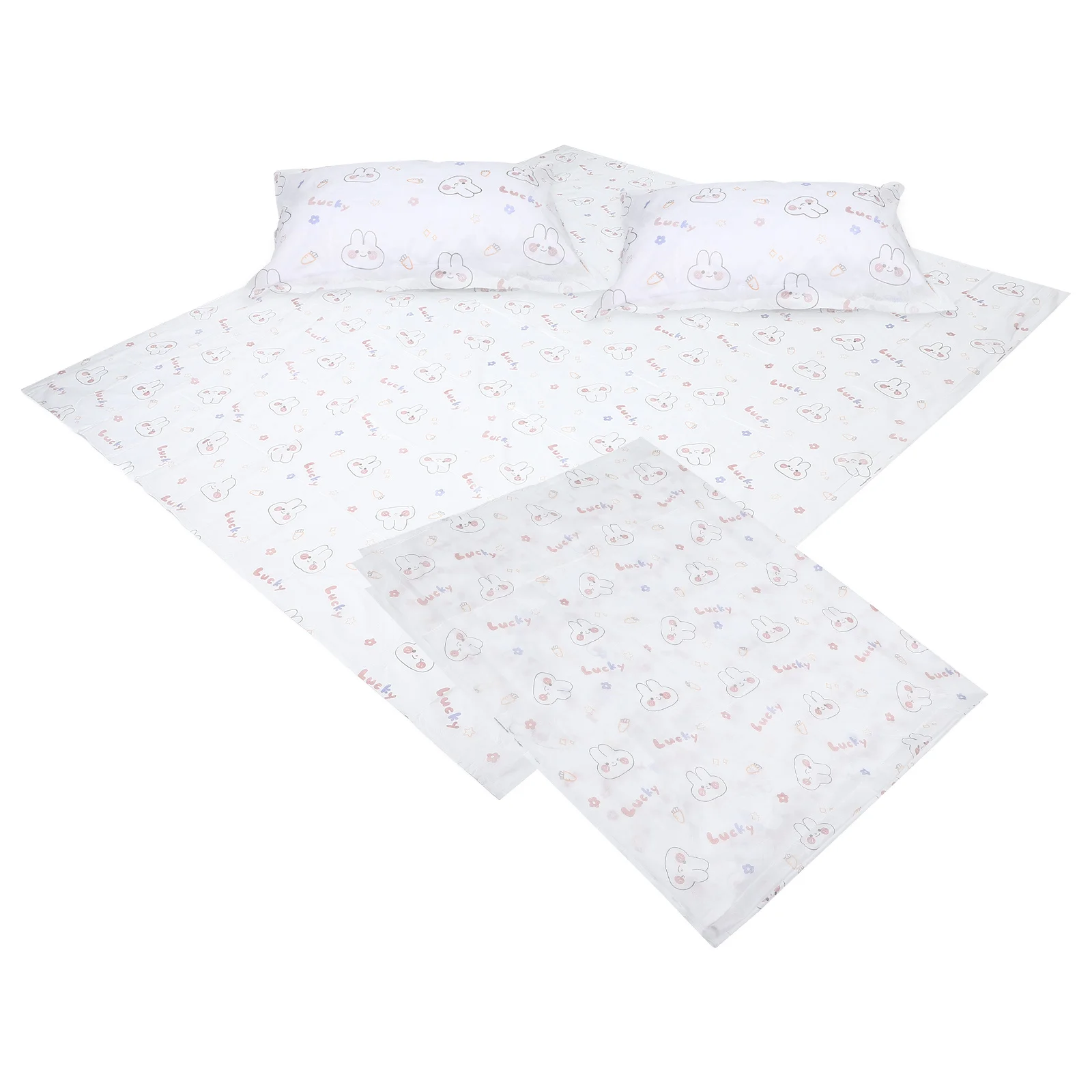 

1Set Printed Disposable Pillow Cover Quilt Cover Travel Bedding Hotel Bed Sheet Soft Portable Double Set Travel Bedding