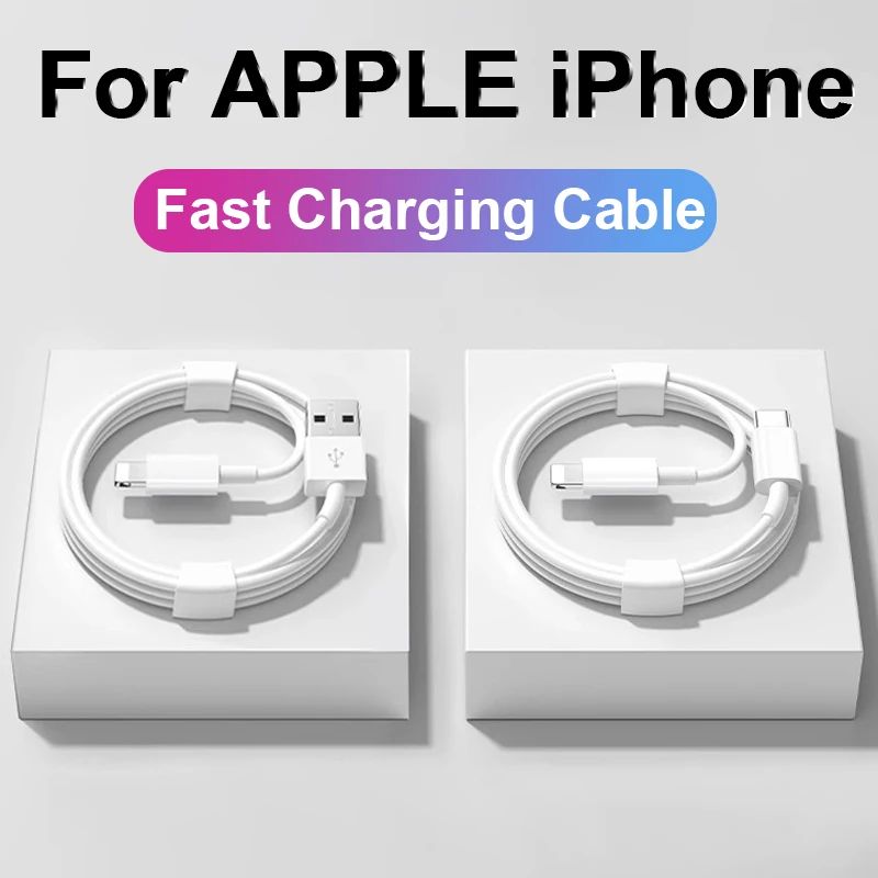 Original PD 30W USB Cable For Apple iPhone 16 15 14 13 12 11 Pro Max 7 8 Plus XS X Fast Charging USB C Cable Charger Accessories