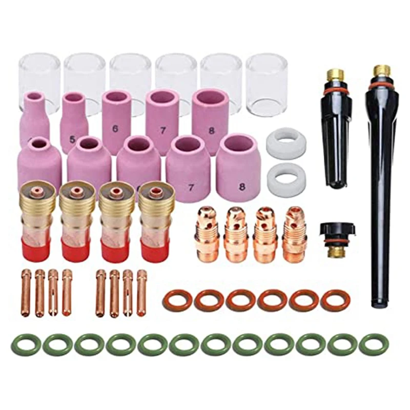 

TIG Welding Accessory Kit Chuck Body Glass Cup Aluminum Nozzle Coarse Tone Lens 10 Cup Kit For TIG WP