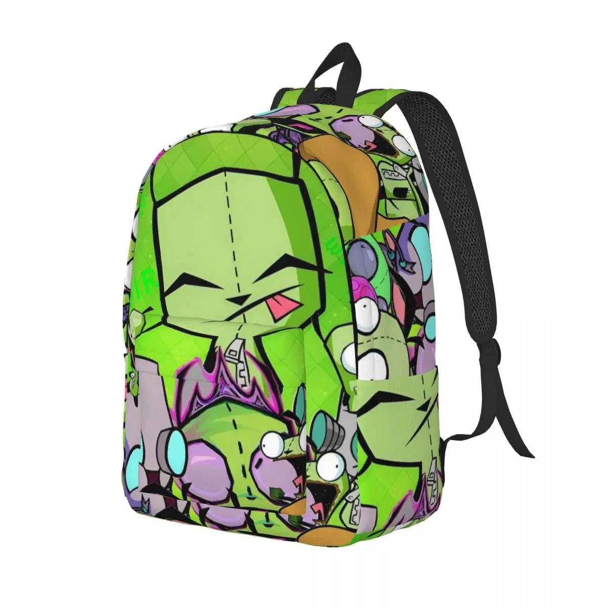 Invader Zim Gir Cartoon Classical Backpack Durable High School Work Daypack for Men Women Laptop Canvas Bags