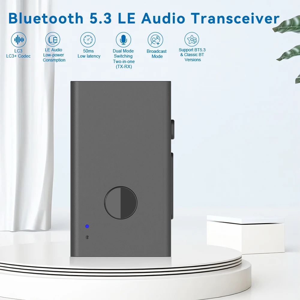 

Eppfun Bluetooth 5.3 LE Audio Transmitter Receiver LC3 Low Latency for PC/MAC/Phone/ps5/30m transmission distance of smart TV