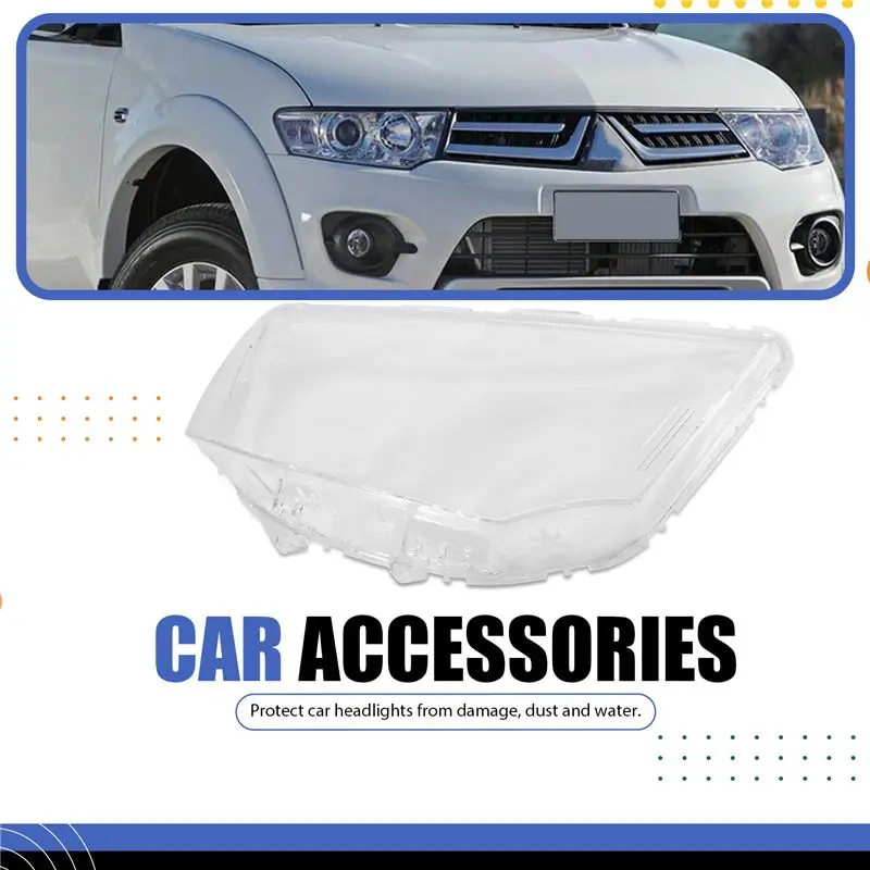 A64P-For Mitsubishi Pajero Sport 2013-2015 Headlight Shell Lamp Shade Transparent Lens Cover Headlight Cover