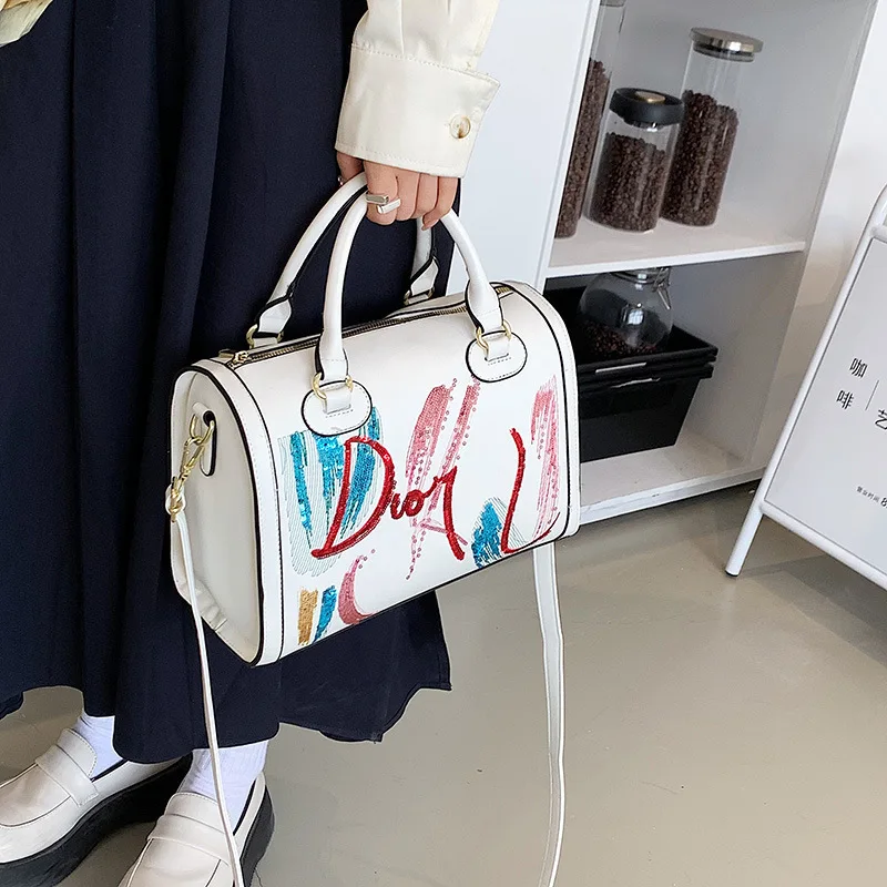 2025 Bolso de hombro con lentejuelas para mujer, bandolera brillante, bolso de fiesta con purpurina, bolso de mano de noche con correa de cadena