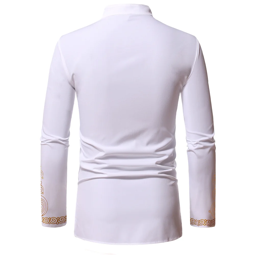 Dubai luxo casual árabe islâmico abaya robe moda étnica impressão gola juventude meados de comprimento camisa casaco muçulmano roupas masculinas