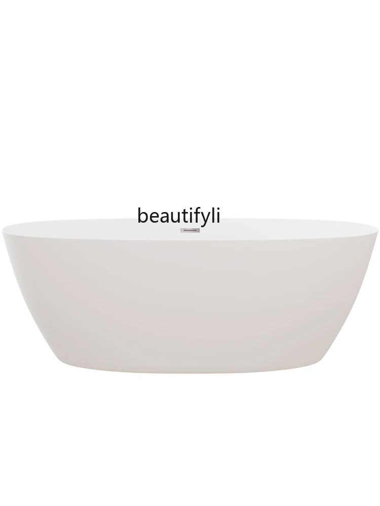 Independent Acrylic Adult Bathtub Oval Household Large Space Ultra-Thin Side Bathtub