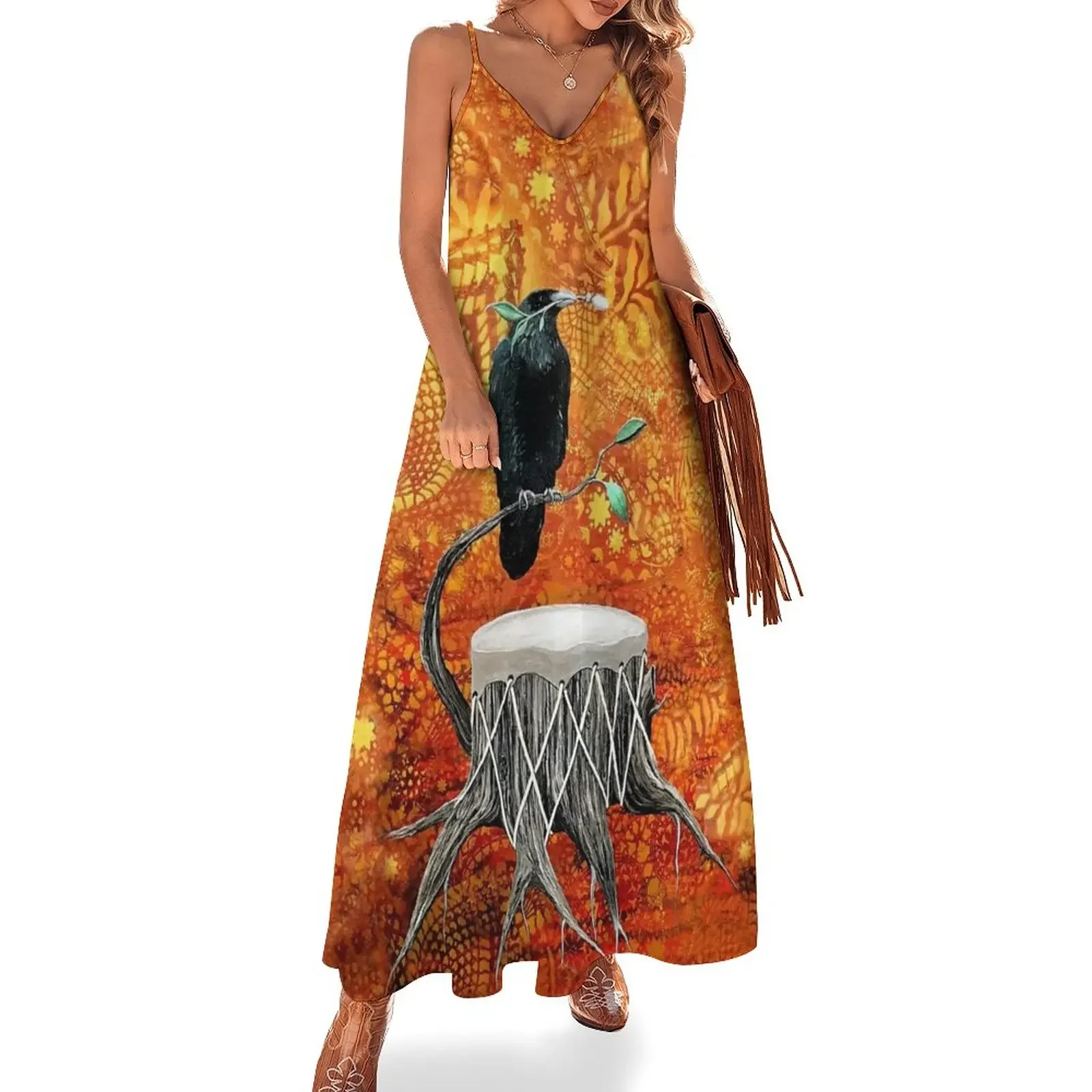 

Raven and Drum by Linda Storm Sleeveless Dress dress women summer 2025 Female clothing Women dresses summer