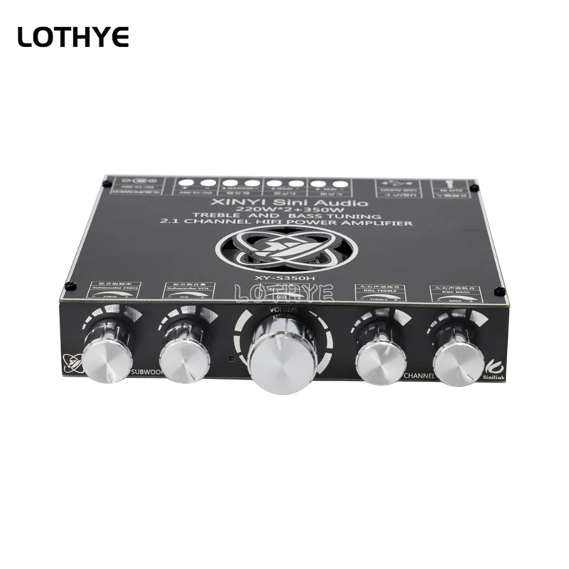 2.1 Channel TPA3251D2 Bluetooth 5.1 220W*2+350W HIFI Power Sound Amplifier Board Module Treble Bass Subwoofer AMP AUX S350H