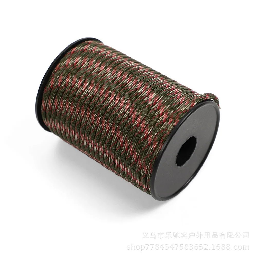 Durchmesser 4mm, Länge 30m, aufrollbares neunadriges Paracord-Seil in verschiedenen Farben, geeignet zur Zeltverstärkung, Windseilbefestigung. – Detail 5