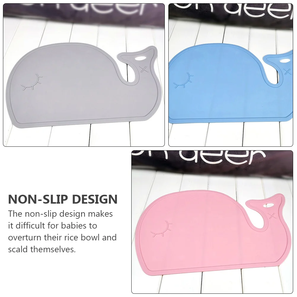 

Silicone Placemat Whale Shape Cartoon Table Mat Children Dinning Waterproof Non Slip Baby Meal Pad Foldable Travel Home Use