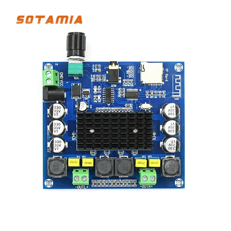 

SOTAMIA TPA3116 Bluetooth 5.0 Amplifier Audio Board 2x100W Stereo Digital Sound Amplifier Power Amp Support AUX TF Home Theater