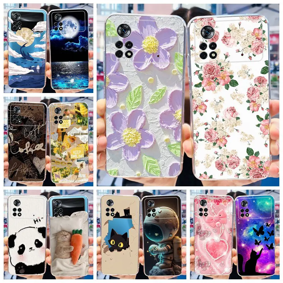 For Xiaomi Poco X4 Pro 5G Case New Fashion Painted Cover Clear Silicone Phone Case For Xiaomi PocoX4 Pro Poco X4Pro 5G Soft Bags