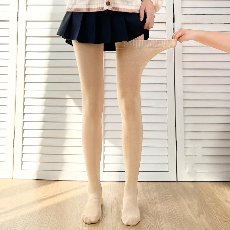 1 paar Frauen Reine Baumwolle Über Knie Hohe Socken 80 cm Verlängert Plus Größe Hohe Über Knie Strümpfe Herbst und winter Warme Knie Soc – Detail 6