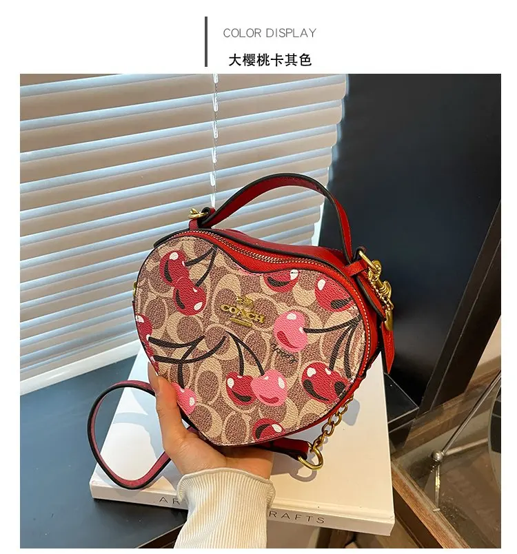 

2025 Light Luxury Love Heart Bag | Fashion Printed Versatile Shoulder Messenger | Trendy Heart-Shaped Handbag for Women Premium