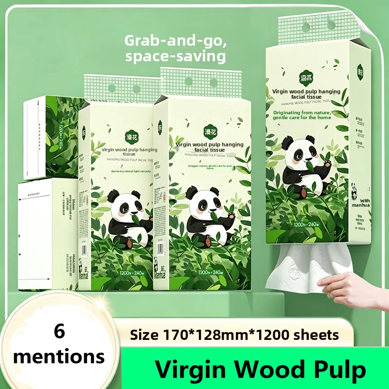 3-6 Hanging Drawn Paper Household Office Napkins 1200 Sheets/pack 240 Drawn Soft Face Towels Thick Toilet Paper Affordable