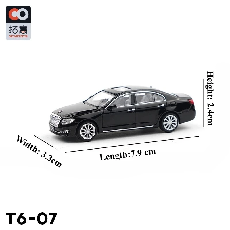 XCAETOYS 1/64 H7 berline modèle de voiture en alliage noir Souvenir adulte affichage statique classique jouet de collection cadeau cadeau d'anniversaire pour enfants