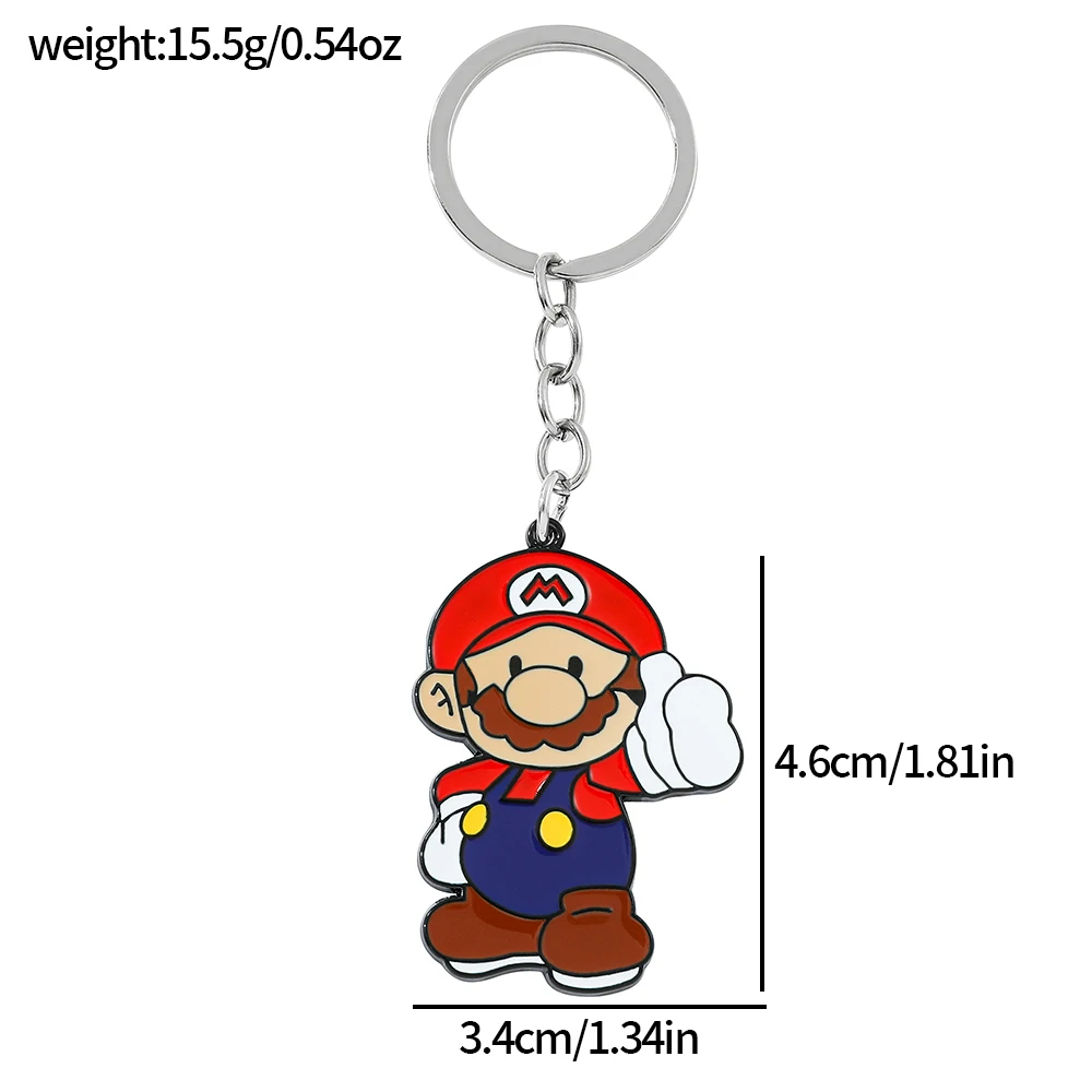 게임 마리오 시리즈 클래식 캐릭터 키 체인 만화 패션 펜던트 마리오 열쇠 고리 액세서리 가장 친한 친구 보석 선물