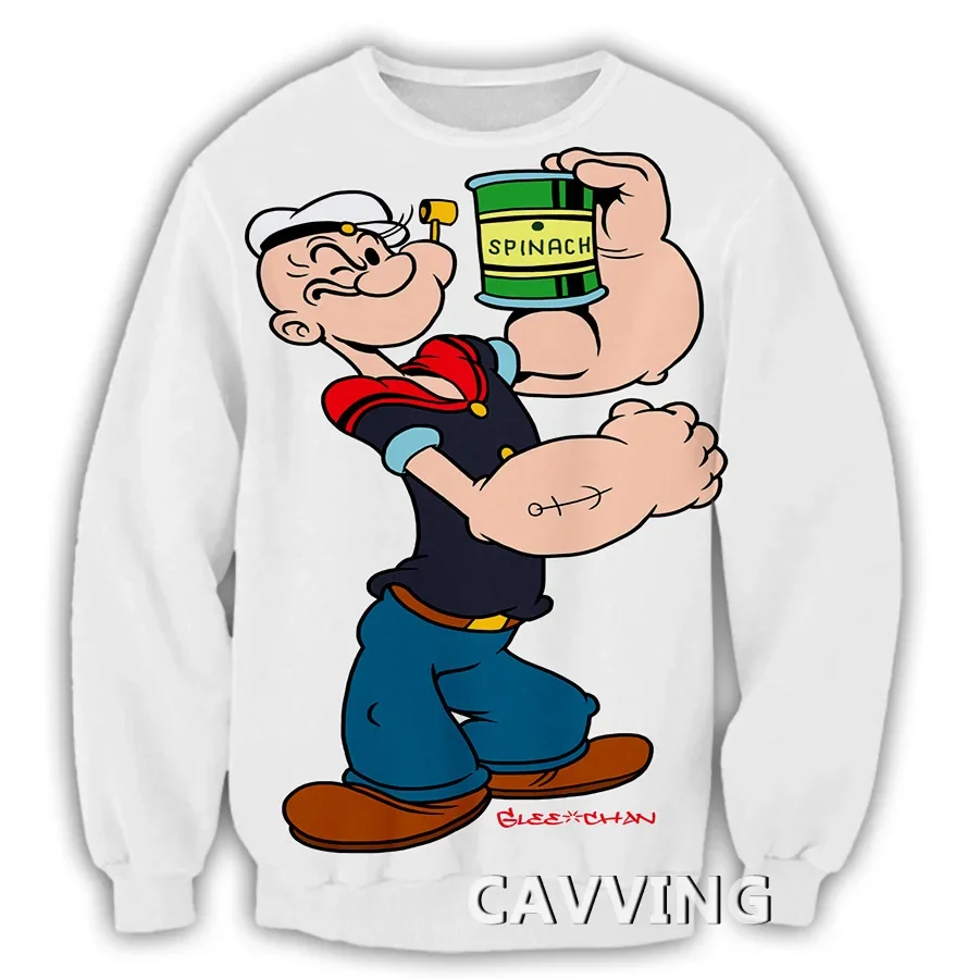 Popeye The Sailor 3D Printed Crewneck Sweatshirts Harajuku Styles Tops Long Sleeve Sweatshirt Casual Sweatshirts    B1