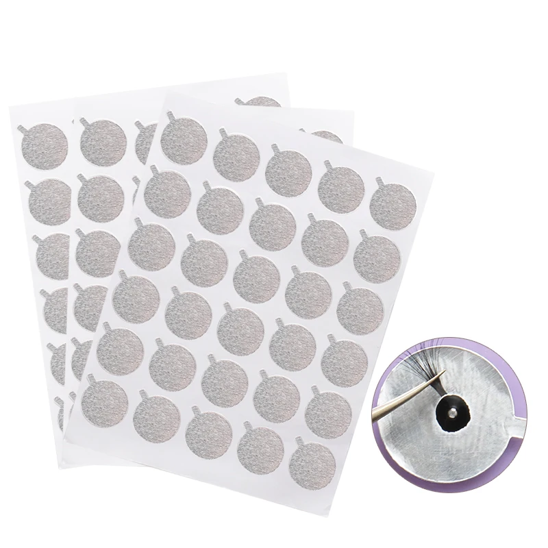 300Pcs Disposable Eyelash Glue Holder Foil Pallet Eyelash Extension Glue Pads Lashes Stickers Stand on Jade Stone Makeup Tool