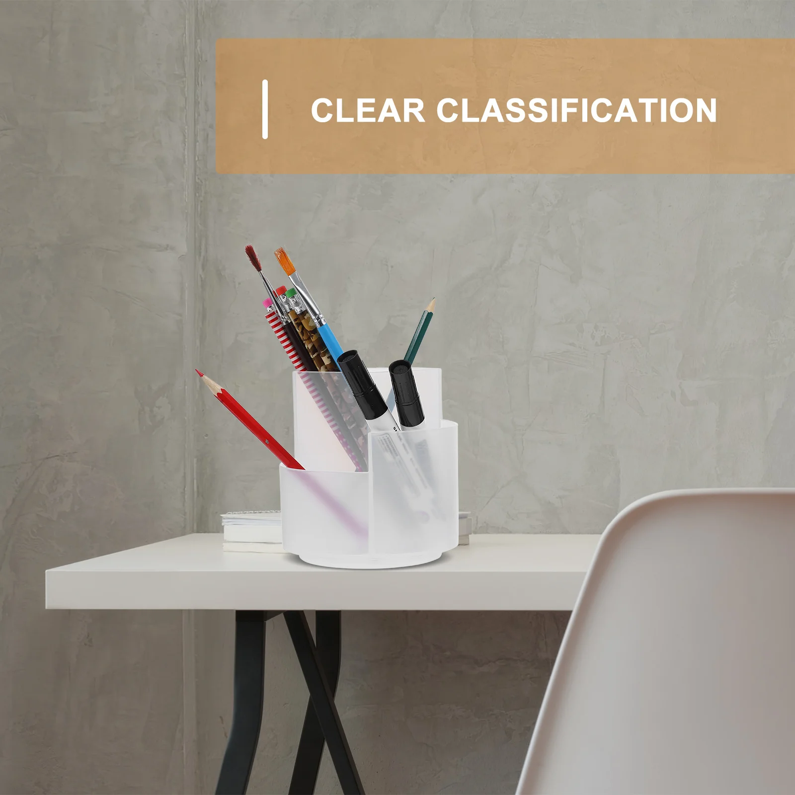 

1Pcs Rotatable Pen Holder Multifunctional 7 Grid Desktop Organizer Office Stationery Pencil Storage Container