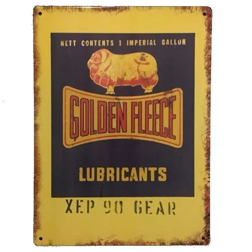 Golden Fleece Tin Sign Petrol Oil Metal Sign Advertising Retro 35cm x 26cm --Tin Sign