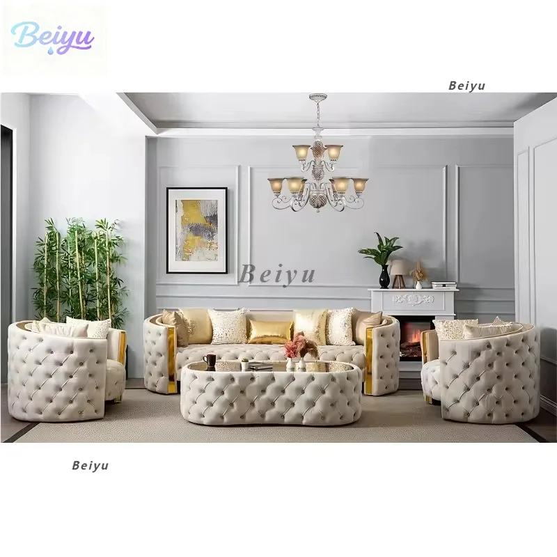 

Американский ретро бархатный тканевый диван с пряжкой, комбинированный диван для гостиной, легкий роскошный простой дизайнерский тканевый диван на троих