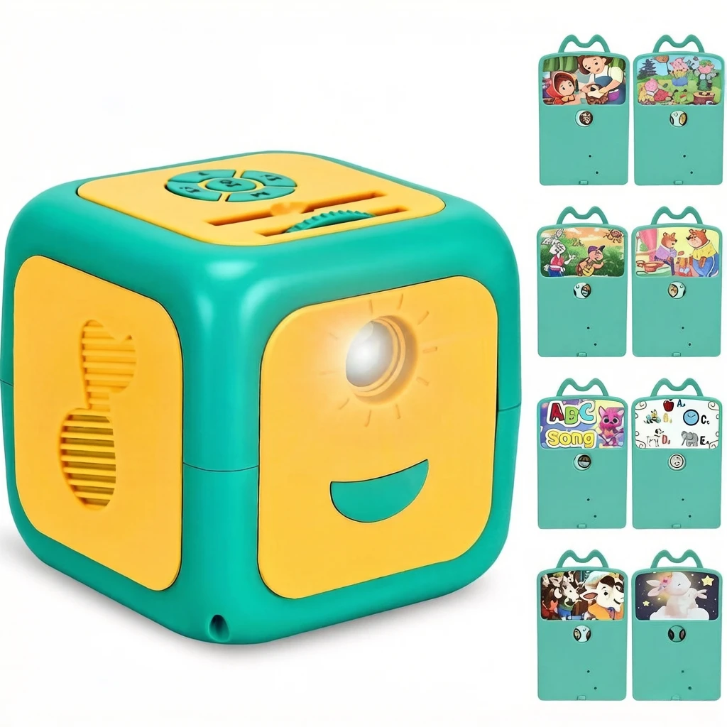 9Pcs Colorful Star Story Projector Lamp with 8 slide cards, bedtime soother & early learning toy as lovely baby gifts