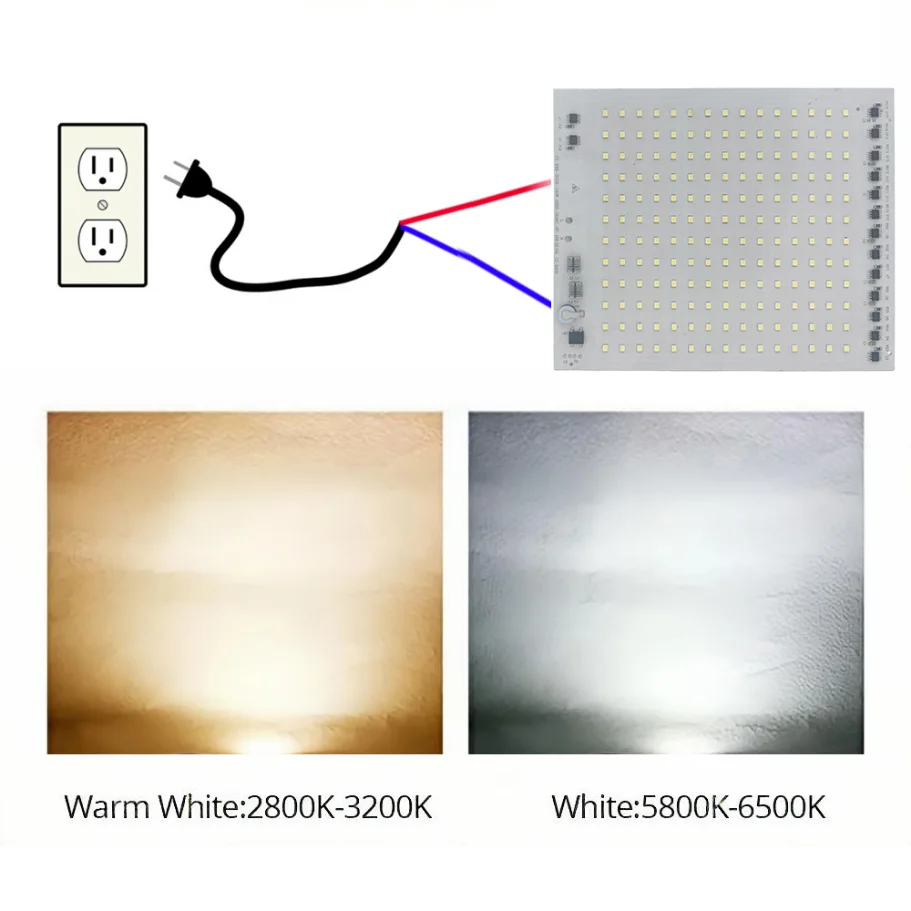 Chip LED COB de 220V para accesorios de iluminación, lámpara de alto Lumen, 200W, SMD2835, 10W, 20W, 30W, 50W