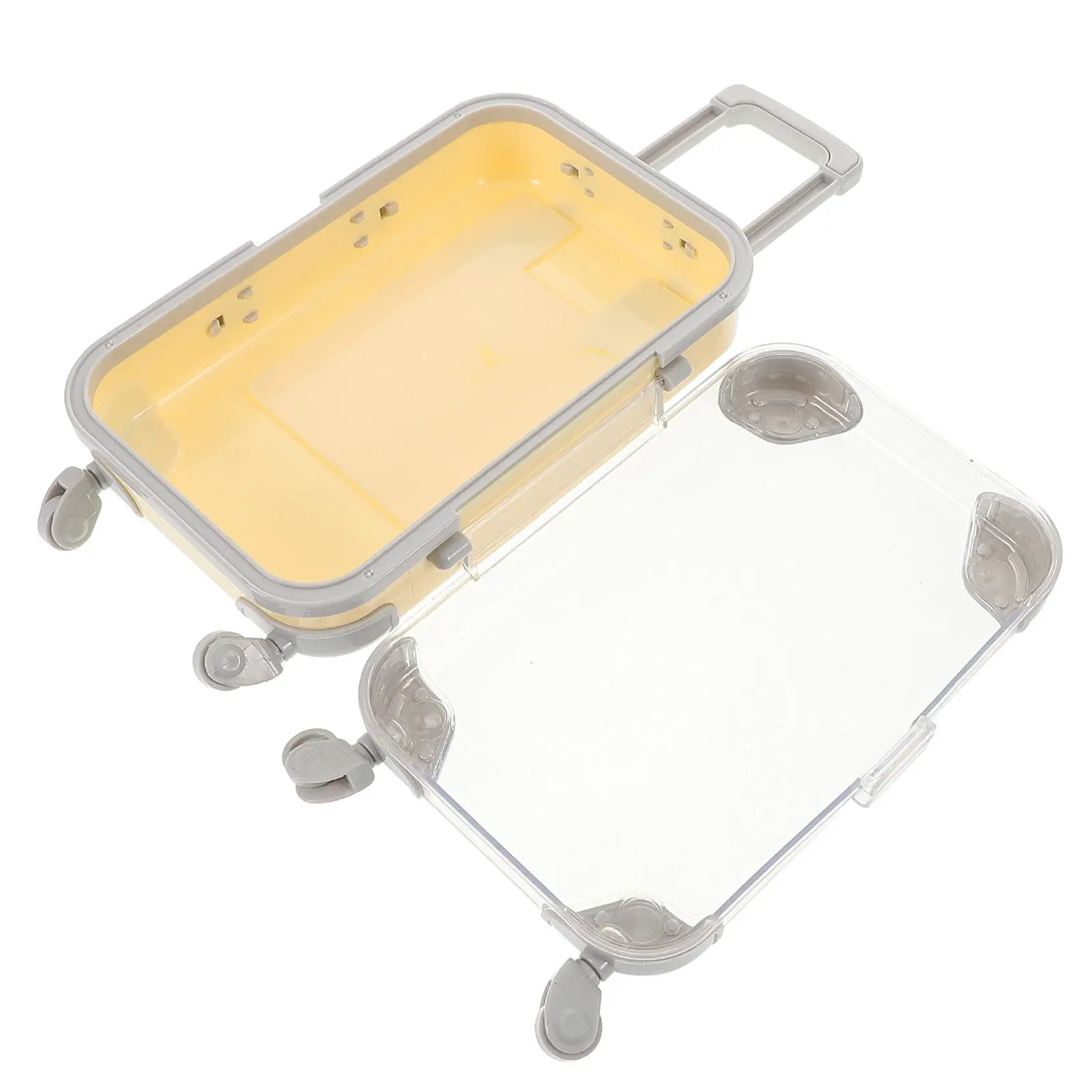 Transparent Mini Suitcase Eyelash Box Stylish Luggage-Shaped Storage for False Eyelashes Travel Organization Protection