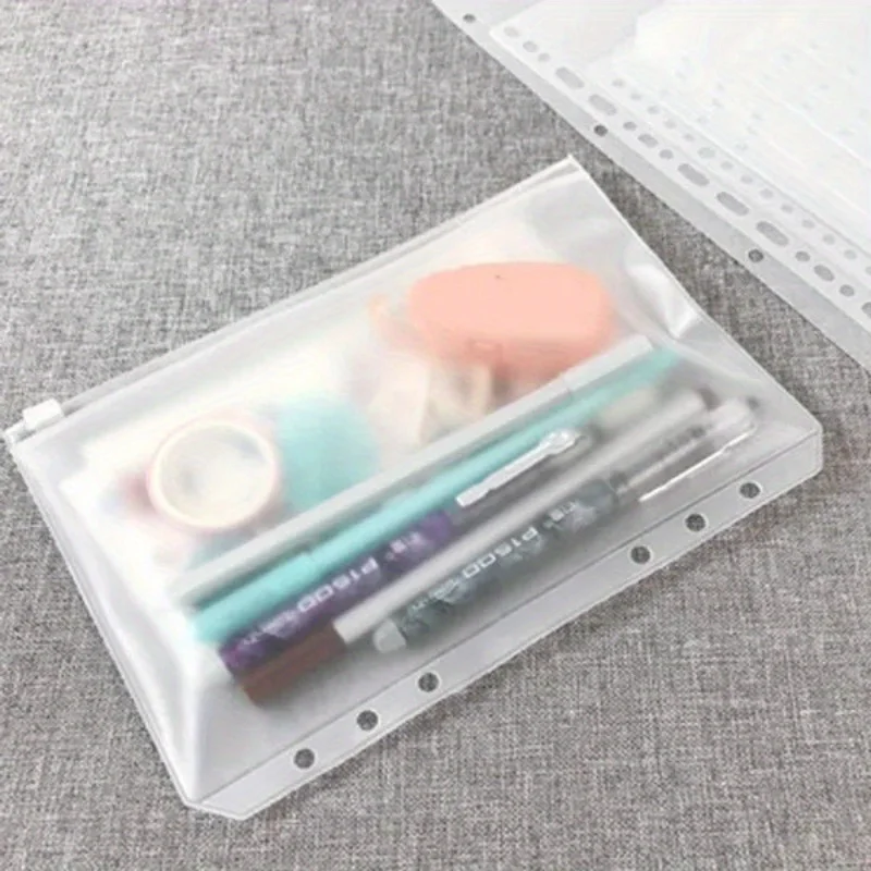 

1 шт. Конверты для денег формата А5/А6/А7 для составления бюджета Прозрачные папки на молнии Карманы для переплета Сумка с вкладышами для хранения документов с 6 отверстиями