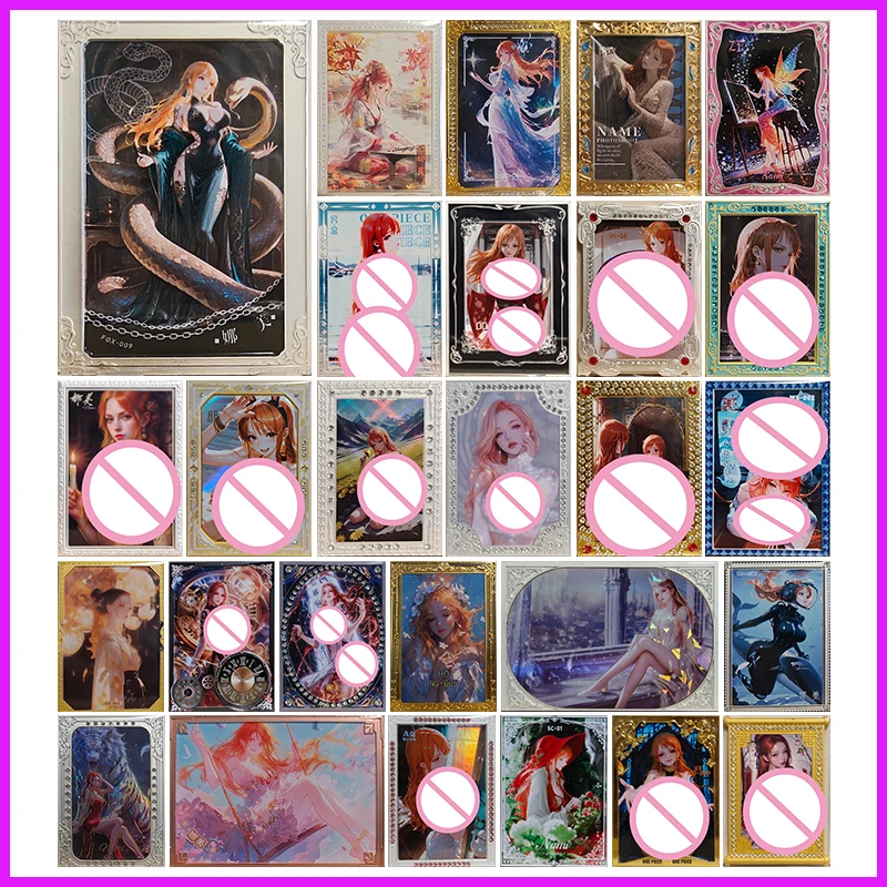 Anime ONE PIECE Rare QI QP LS ZP FOX SC DD JH ZB EYS LRY WB SW XF XZZ Metal Nami tarjetas coleccionables juguetes para niños regalo de cumpleaños
