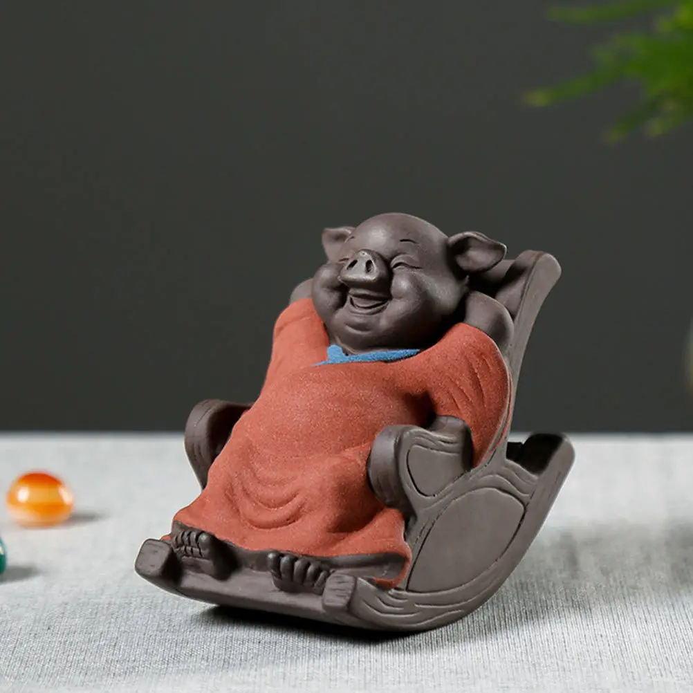 

Ornament Home Desktop Decor Tea Table Pet Decoration Tray Pig Statue -shape