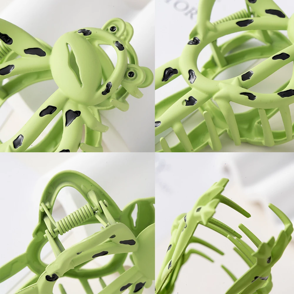 Alloy Cartoon Frog Hair Claw Clip Cute Green Hairpin Clips Free Shipping Barrettes Ponytail Women Girl Shark Hair Accessories