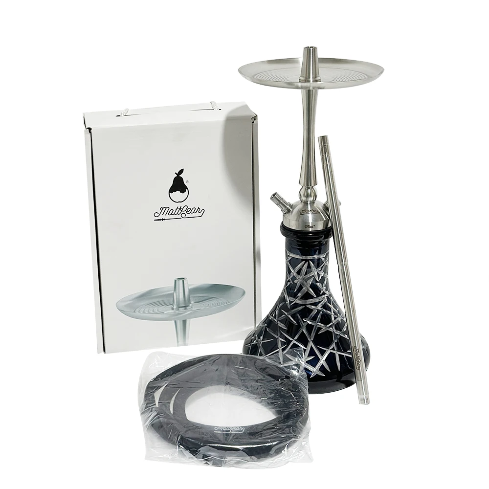 

Silver 43CM Stainless Steel Mattpear Hookah Set Shisha Narguile Sheesha Chicha Cachimbas Without Bottle