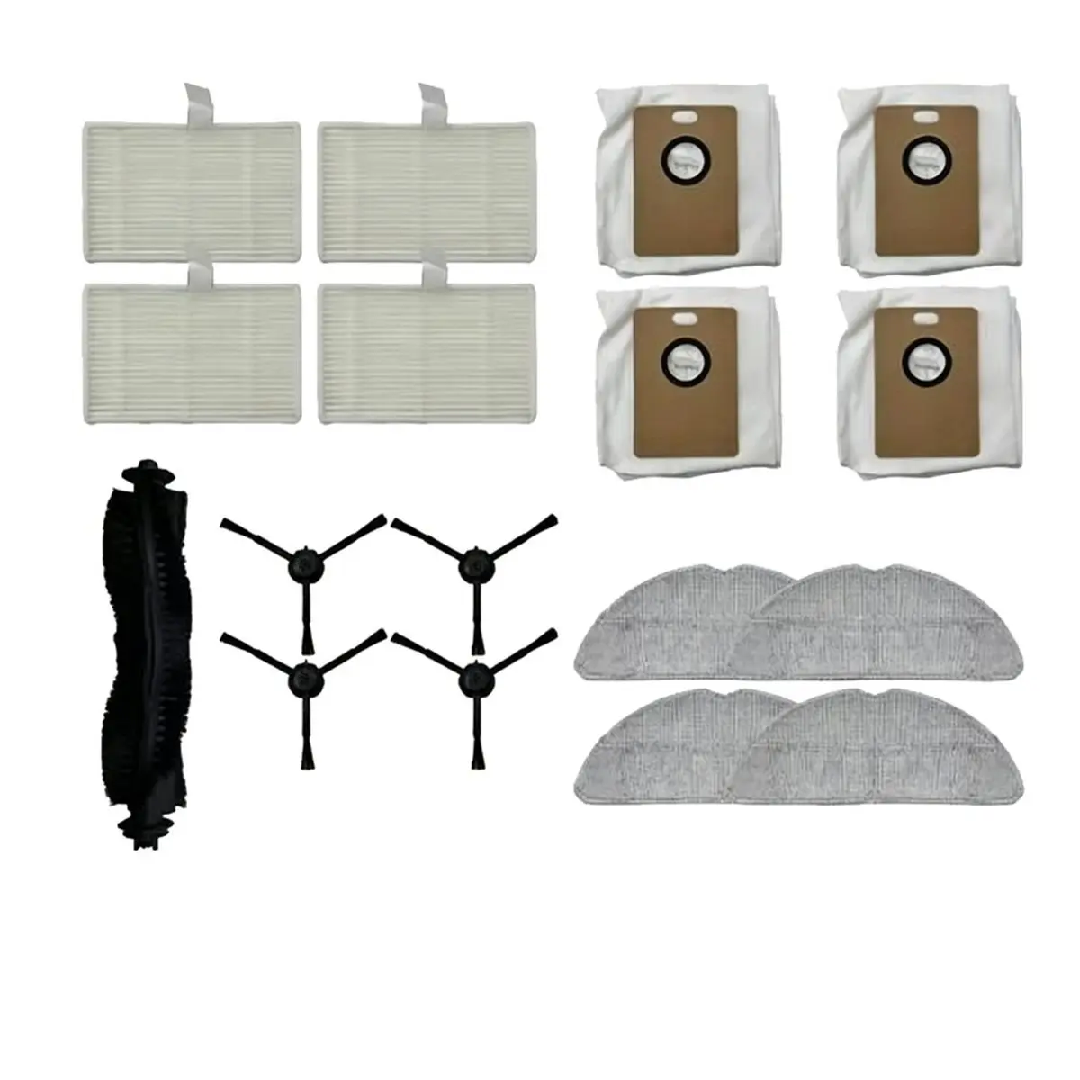 A1960X Buy~Main Side Brush Dust Bag, HEPA Filter for R1 /R1D MiWhole M9 Lite Freo S Robot Vacuum (17pcs)