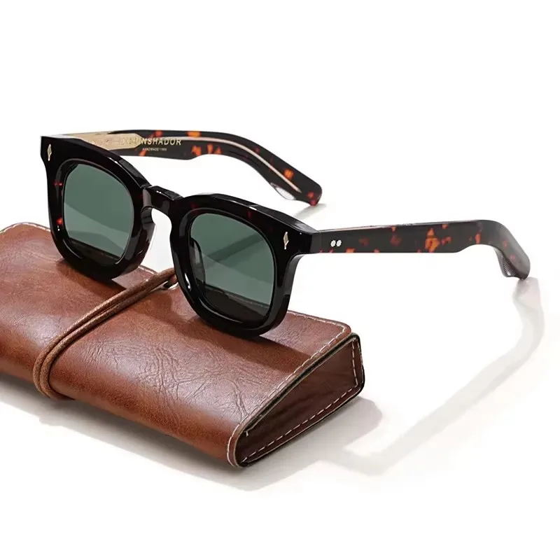 Handgemachte hochwertige runde Acetat Sonnenbrille für Männer Frauen klassische Sonnenbrille Outdoor UV400 Schutz Logo Anpassung