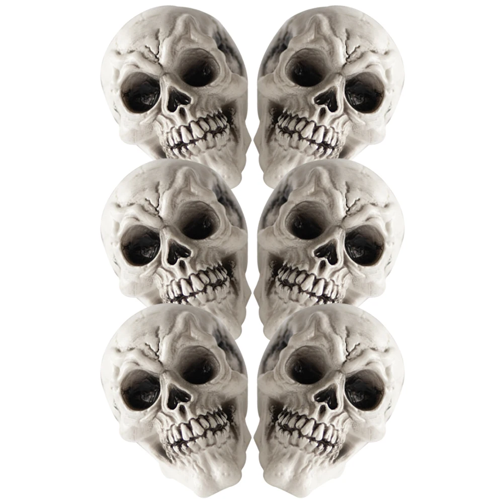 

1 set 1 Set Diy Skull Ornament Mini Plastic Small Skulls Halloween Party Props Lifelike Decorative Haunted Festival Decor