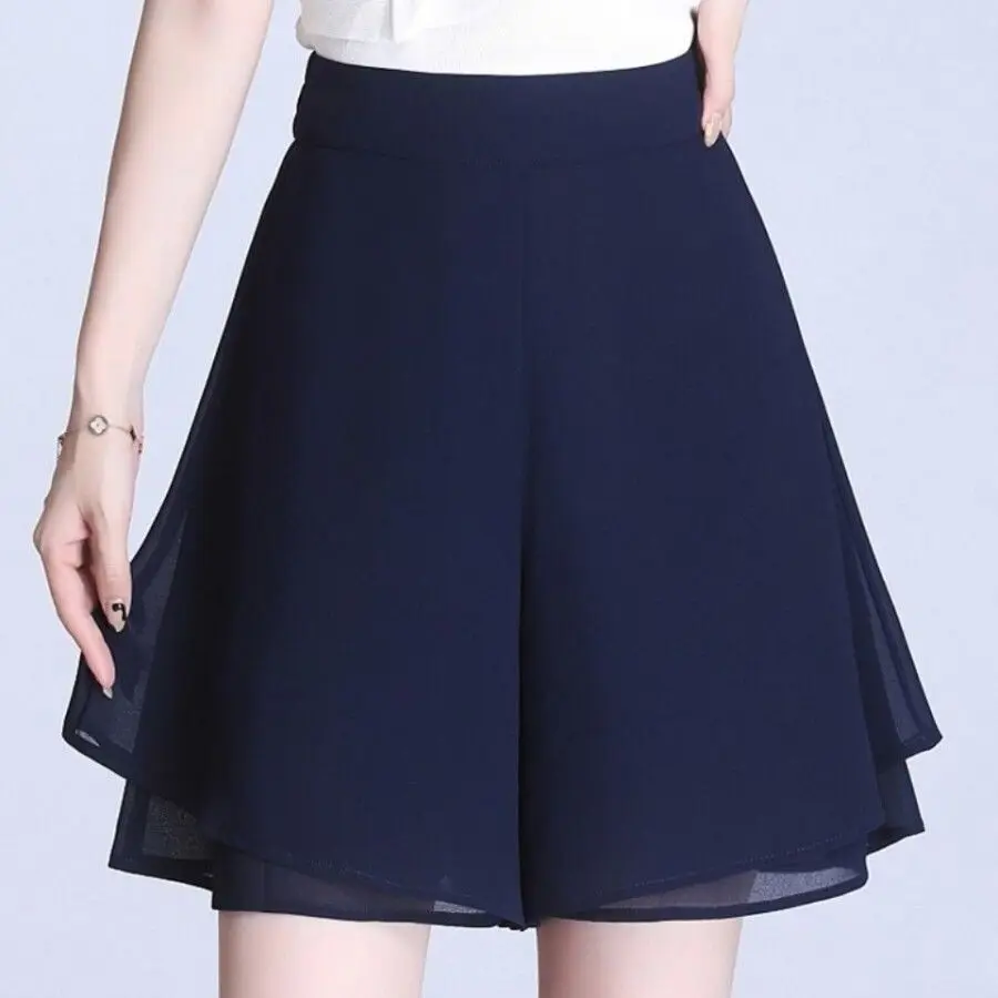 

Casual Summer Pants Wide Leg Clothing Women's 2024 Korean High Waist Loose Female All Match Solid Color Female Shorts F126