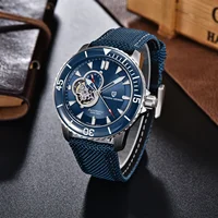 Pagani, reloj mecánico automático de acero inoxidable informal a la moda para hombre, reloj luminoso tourbillon resistente al agua con zafiro para negocios.