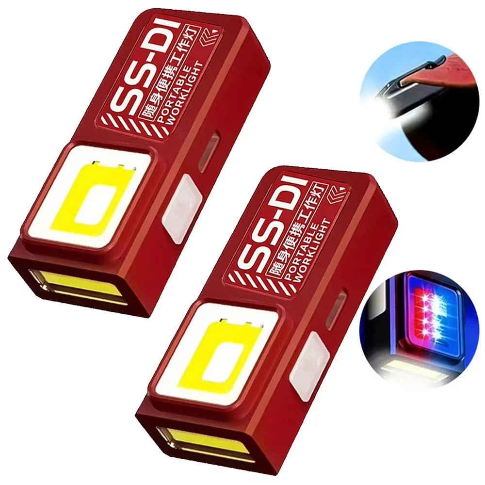 Mini COB LED Taschenlampe USB-C Wiederaufladbar Leistungsstarkes Arbeitslicht mit Clip Magnet Wasserdicht EDC Camping Wandern Taschenlampe