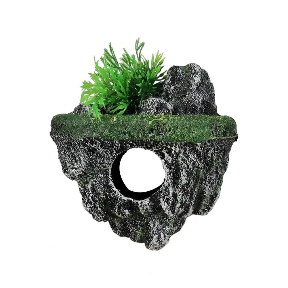 Aquarium Artificial Stone Decoration Miniature Aquarium Float Moss Stone Landscape Fighting Fish Hole Hiding Place