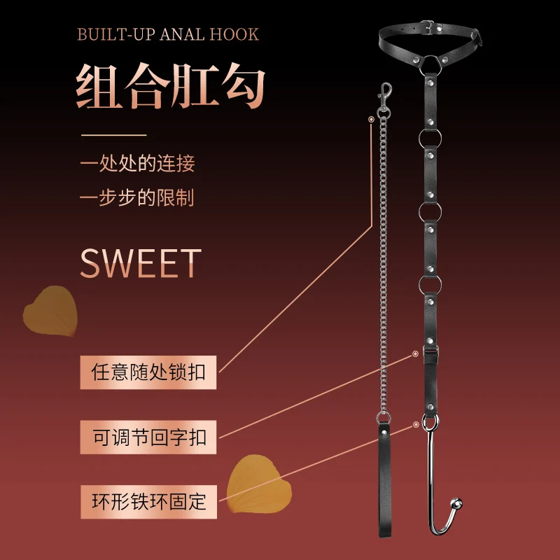 Stainless Steel Anal Hook With Long Chain Sexy Sex Tools Butt Anal Plug SM Games Exotic Accessories Training Domination Toys