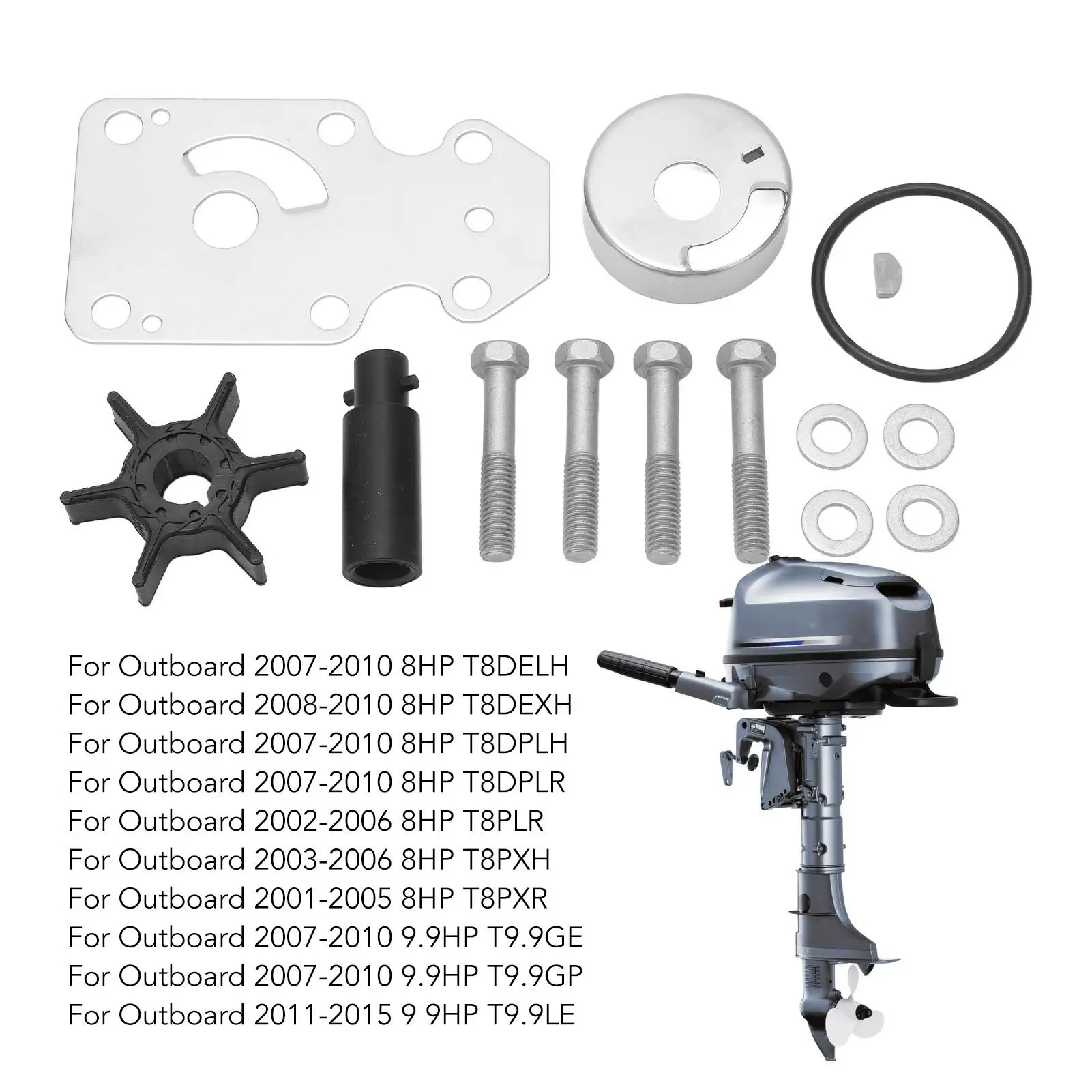 Kit profesional de reparación de impulsor de bomba de agua, acero inoxidable para fueraborda, 69G, W0078 00, 8HP, 9.9HP