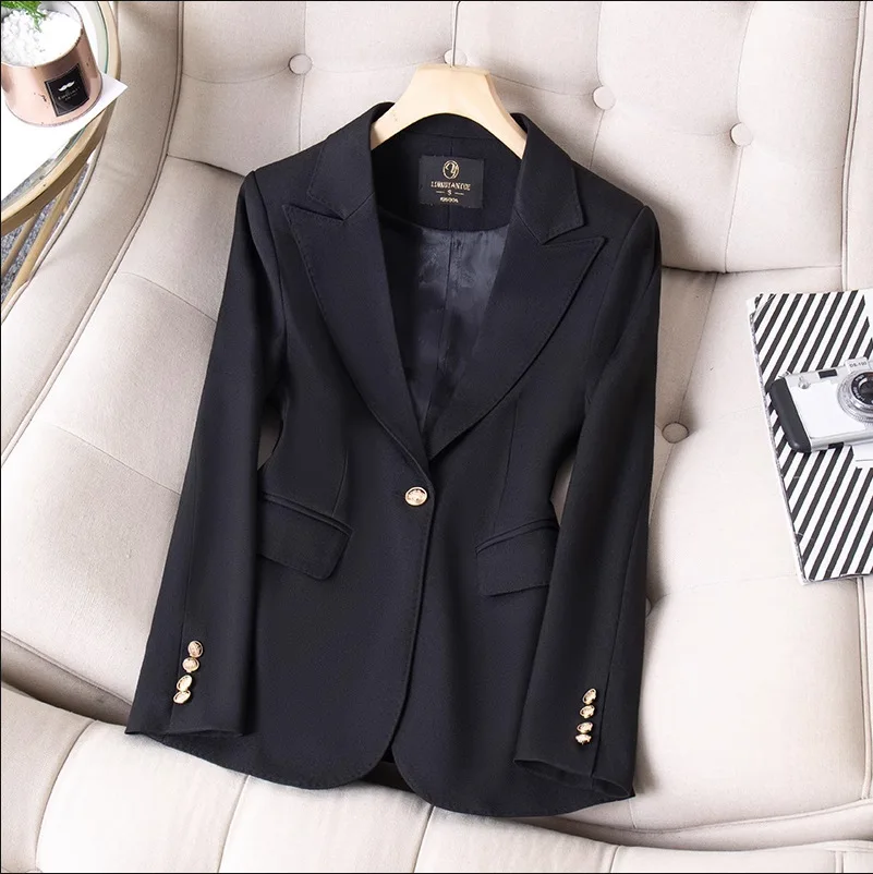 2024 New High Quality Spring Autumn Ladies Blazer Jacket Women Long Sleeve Business Work Wear Formal Coat Female Outerwear 4XL