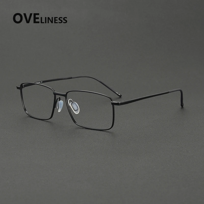 

2027 Pure Titanium Glasses Frame Men Fashion Brand Deisgn Retro Square Eyeglasses Ultralight-Weight Japanese Vintage Eyewear