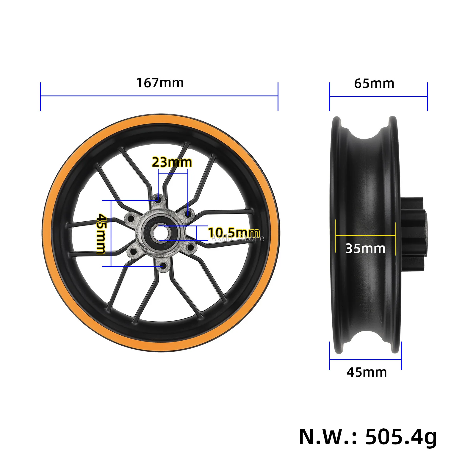 

Electric Scooter Front Wheel Hub for KuKirin G2 Max Electric Scooter Front Wheel Replacement Spare Parts