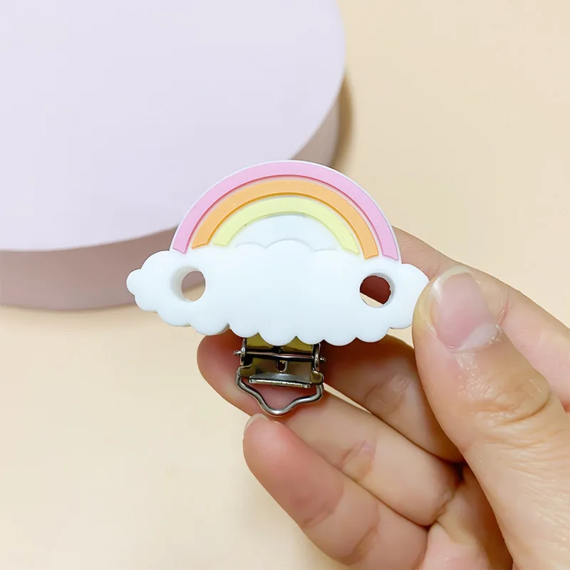 10 قطعة لهاية سيليكون سلسلة مقاطع DIY بها بنفسك ألعاب التسنين للأطفال عضاضة كليب قلادة حبة أداة Nurs هدية الحلمة ملحقات السلسلة