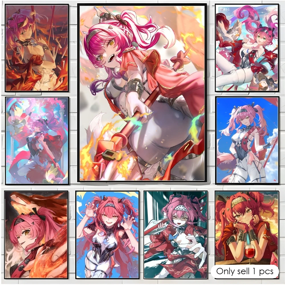 Game Wuthering Waves LUPA Painting Calligraphy Cotton Canvas Wall Art Poster HD Print Modern Home Decor Painting